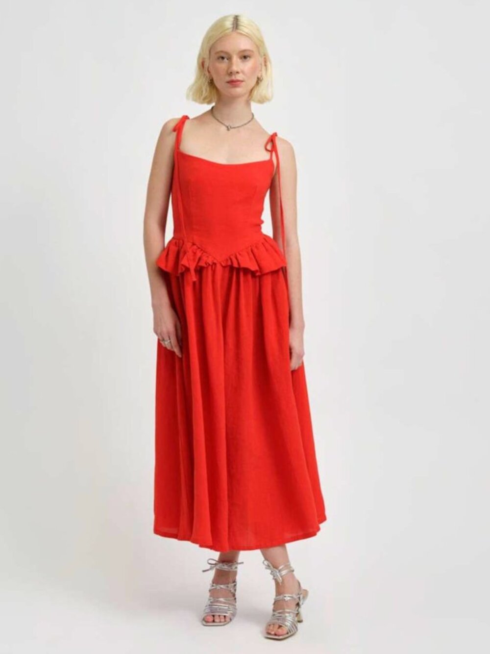 Eliza Faulkner Tessa Dress in Cherry Red